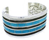 Southwest Turquoise Inlay Sterling Silver Cuff Bracelet EX27554
